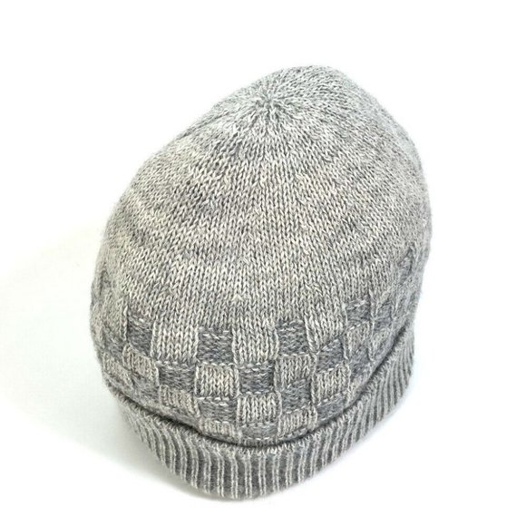LOUIS VUITTON Damier Beanie fashion accessories/apparel Knit hat wool gray - Picture 2 of 13